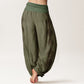 Cotton Mandala Om Mani Padme Hum Women's Elastic Waist Harem Pants