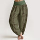 Cotton Mandala Om Mani Padme Hum Women's Elastic Waist Harem Pants