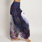 Pure Cotton Gorgeous Peacock Pattern Women's Elastic Waist Harem Pants