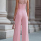 Lace Halter Neck Wide-Leg Jumpsuit