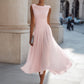 Draped Neck Sleeveless Pleated Midi Dress