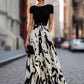 Abstract Print Pleated Maxi Dress
