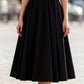 Black Sheer Tulle Cap Sleeve Pleated Fit-and-Flare Midi Dress
