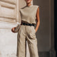 Minimalist Structured Sleeveless Top And Tailored Bermuda Shorts Set