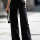 Off-Shoulder Contrast Trim Tailored Wide-Leg Jumpsuit