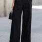 Sleeveless High-Neck Pinstripe Wide-Leg Two-Piece Set