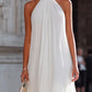 Pleated Halter Neck Flowing Maxi Dress