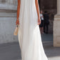 Pleated Halter Neck Flowing Maxi Dress