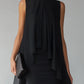 Asymmetrical Layered Chiffon Overlay Cocktail Dress