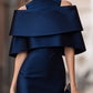 Off-Shoulder Layered Midi Dress