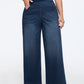 Stretchy Pull-On Wide-Leg Knit Jeans