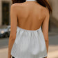Striped Halter-Neck Knot Front Blouse