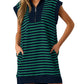 Limited time sale🔥Women's Striped Casual Zipper Cap Sleeve Mini Dress