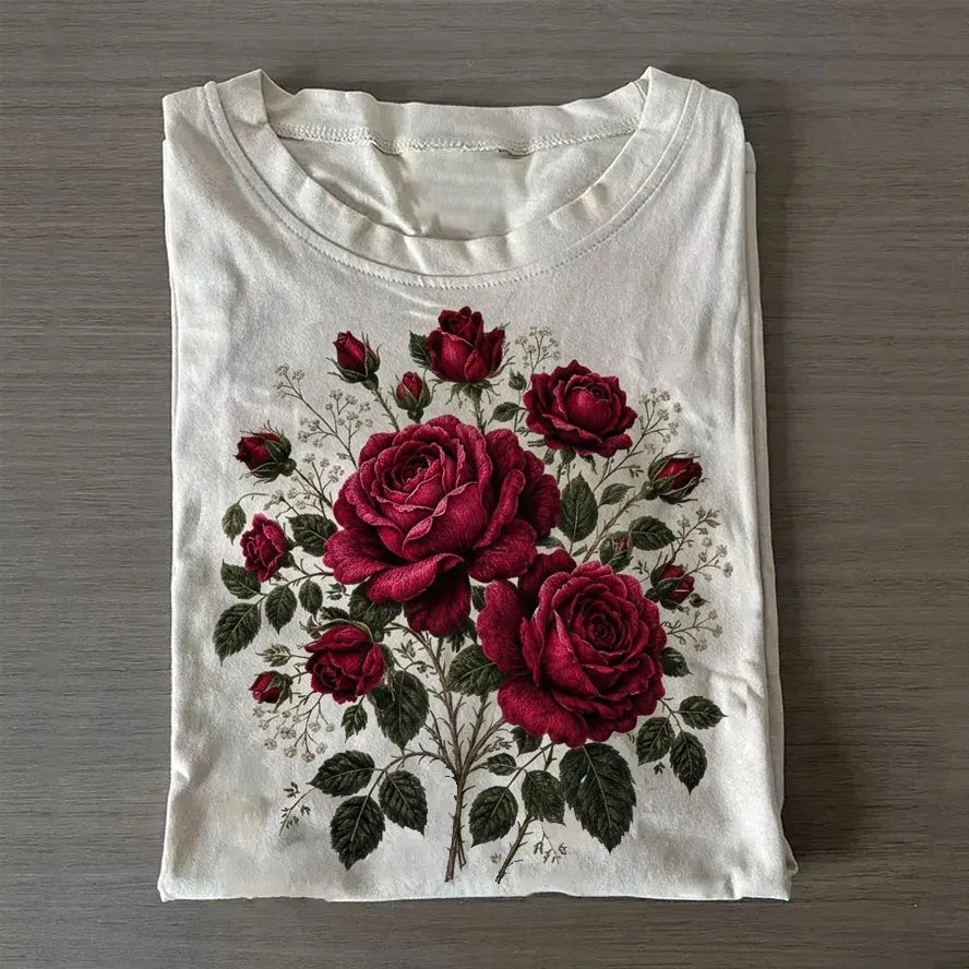 Red Rose Botanical T-shirt