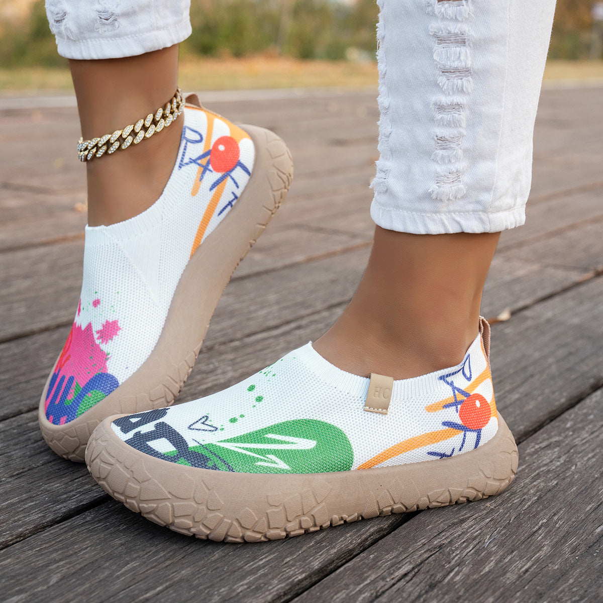 Rakkiss Women's Elina Comfort Slip-On Walking Shoes – Invisible Lift Casual Sneakers (US 5–10.5)