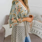 ✨Women's Floral Kimono Ruffle Sleeve Tie Cardigans Flowy Boho Loose Cover Ups