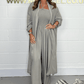Women’s Halter Neck Wide Leg Lounge Set with Long Cardigan