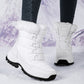 Rakkiss Women's Thermal Winter Hiking Boots - High-Cut Fleece Lined Snow Boots (Pink, White & Black - US 5-10)