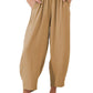 Women'S Casual Pleated Mid-Rise Straight Loose Nine-Point Pants