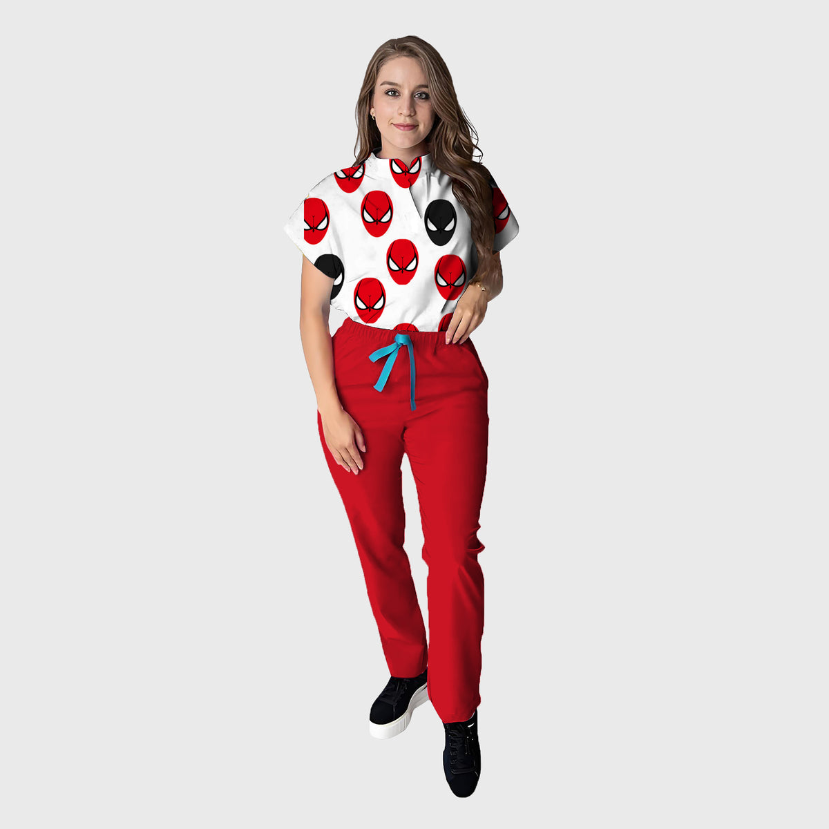 Women's Floral Printed Scrub Set CPJO2