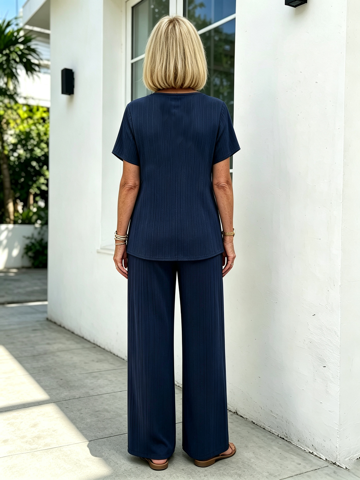 2Pcs Casual Cross Irregular Summer Set Wide Leg Pants Set