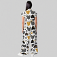 Women's Wide Leg Love Bear Print Scrub Jumpsuit