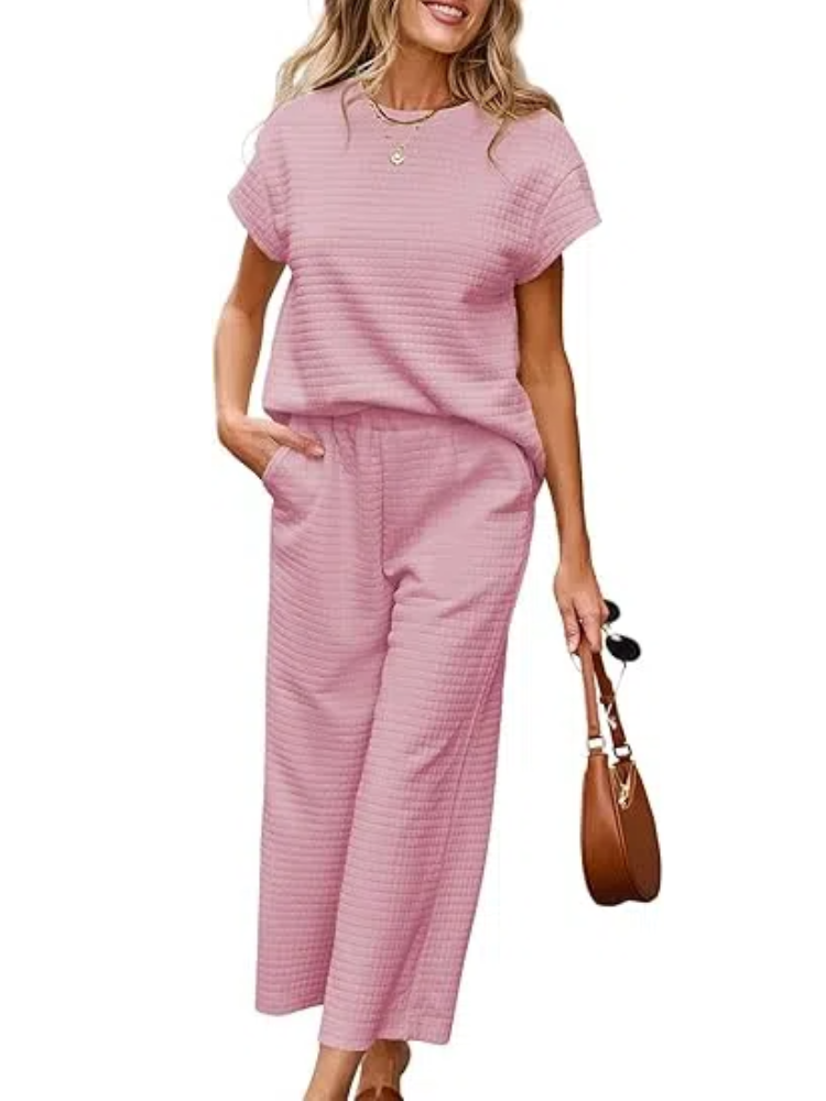 Women's Casual Textured Tops and Wide Leg Pants Lounge Sets (Buy 2 Free Shipping)
