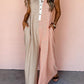 Rowangirl Color Block Striped Sleeveless Loose Jumpsuit