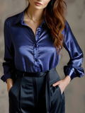 Elegant Satin Long Sleeves Blouse