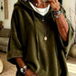 Women’s 3/4 Sleeves Minimalist Velour Hoodie Top