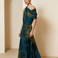Watercolor Print Asymmetric Top & Skirt Set