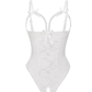 Sexy Flower Lace Mesh Stitching Chest Hollow Open Crotch One-Piece Pajamas