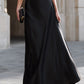 One-Shoulder Draped High-Neck Maxi Dress