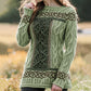 Women's Irish Celtic Knotted Contrast Jacquard Sweater