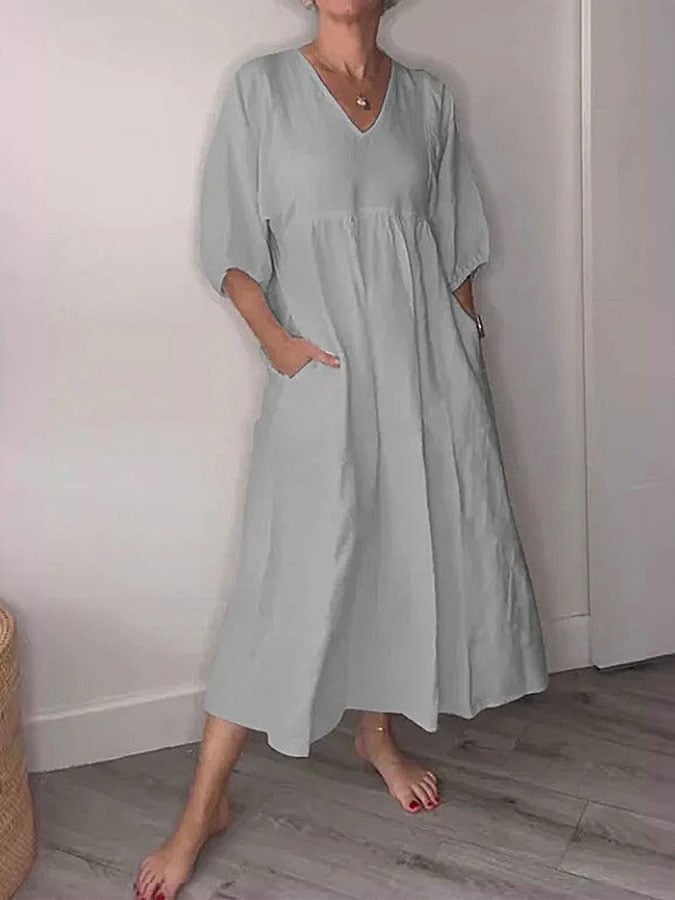 Women's Casual V Neck Dress