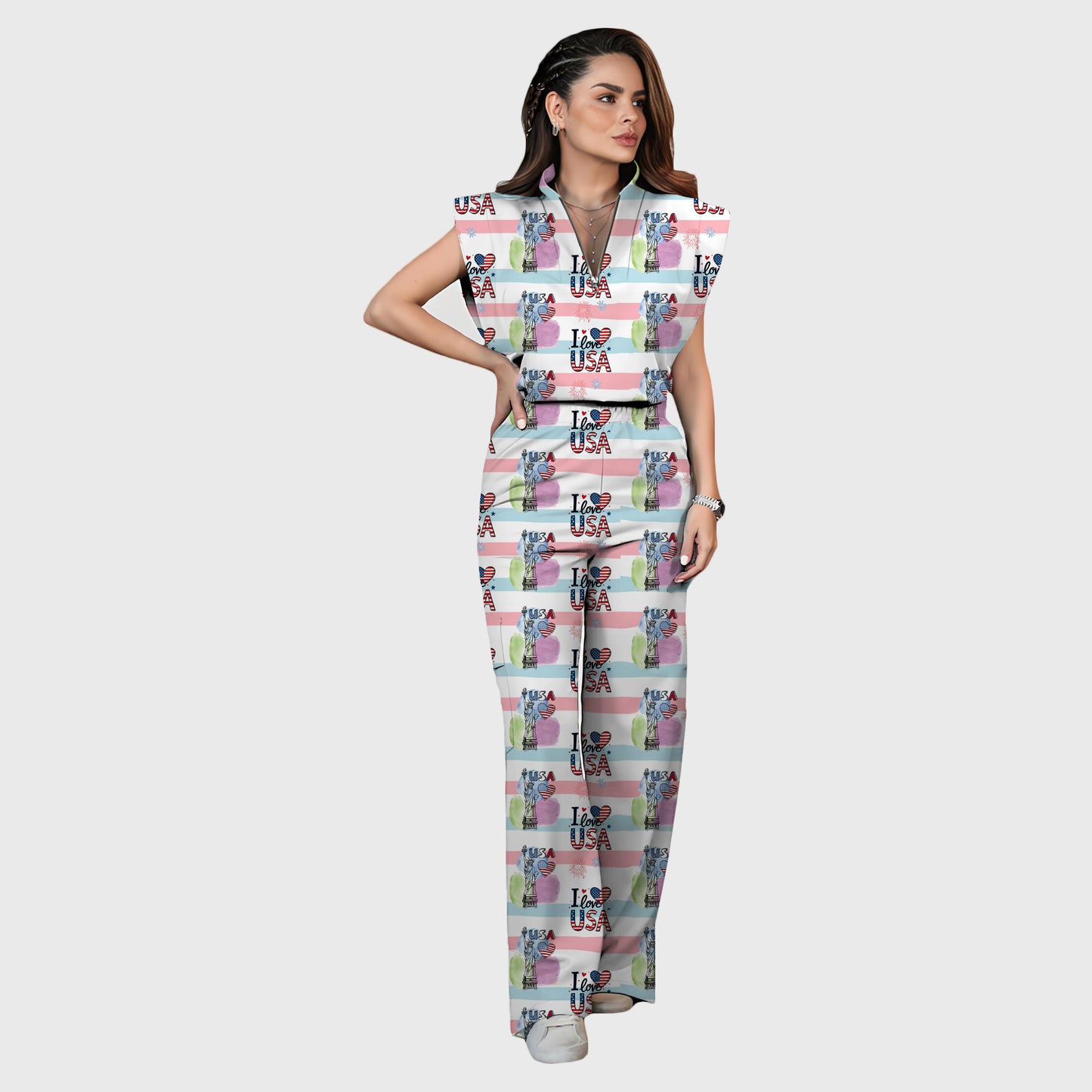 Women's  Printed Scrub Set ST6245