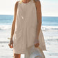 Women's Casual Round Neck Loose Sleeveless Pocket Short Jumpsuit