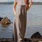 Women's Casual Solid Linen A-Line Maxi Dress
