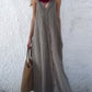 Women'S Casual Cotton And Linen Suspender Maxi Dress