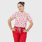 Women's Flame Blossom Printed Scrub Set NST17