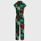 Women's Wide Leg Abstract Tiger Printed Scrub Jumpsuit