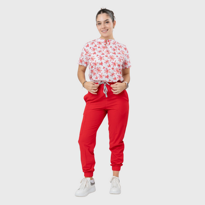 Women's Flame Blossom Printed Scrub Set NST17