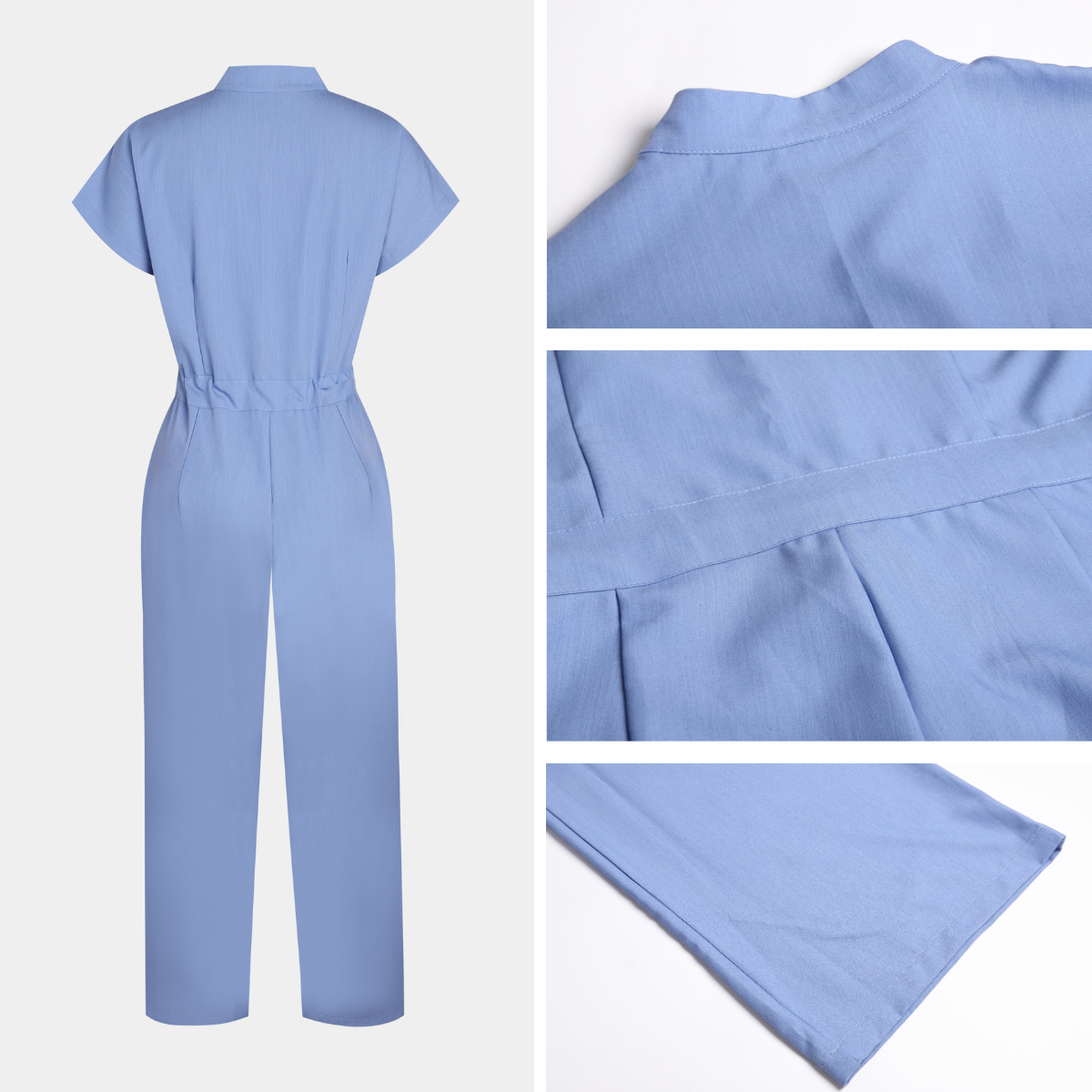 Women's 4-Pocket Loose Fit Scrub Jumpsuit Jog009