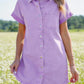 Limited time sale🔥Women's Button Down Frayed Hem Denim Shirt Dresses