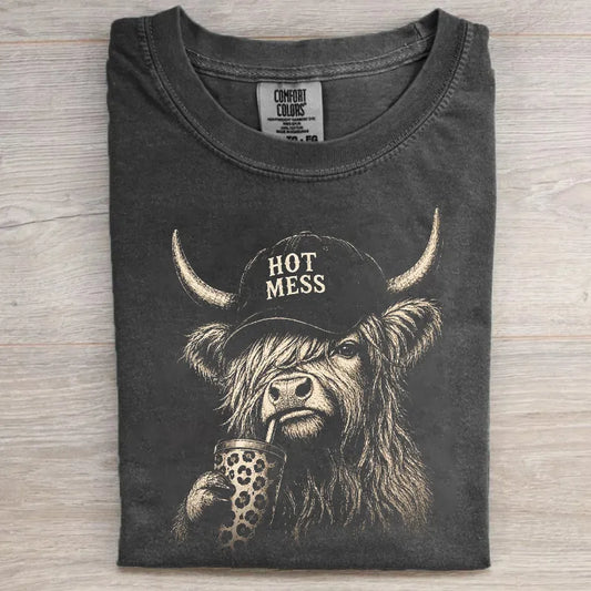 Hot Mess Highland Cow T-shirt