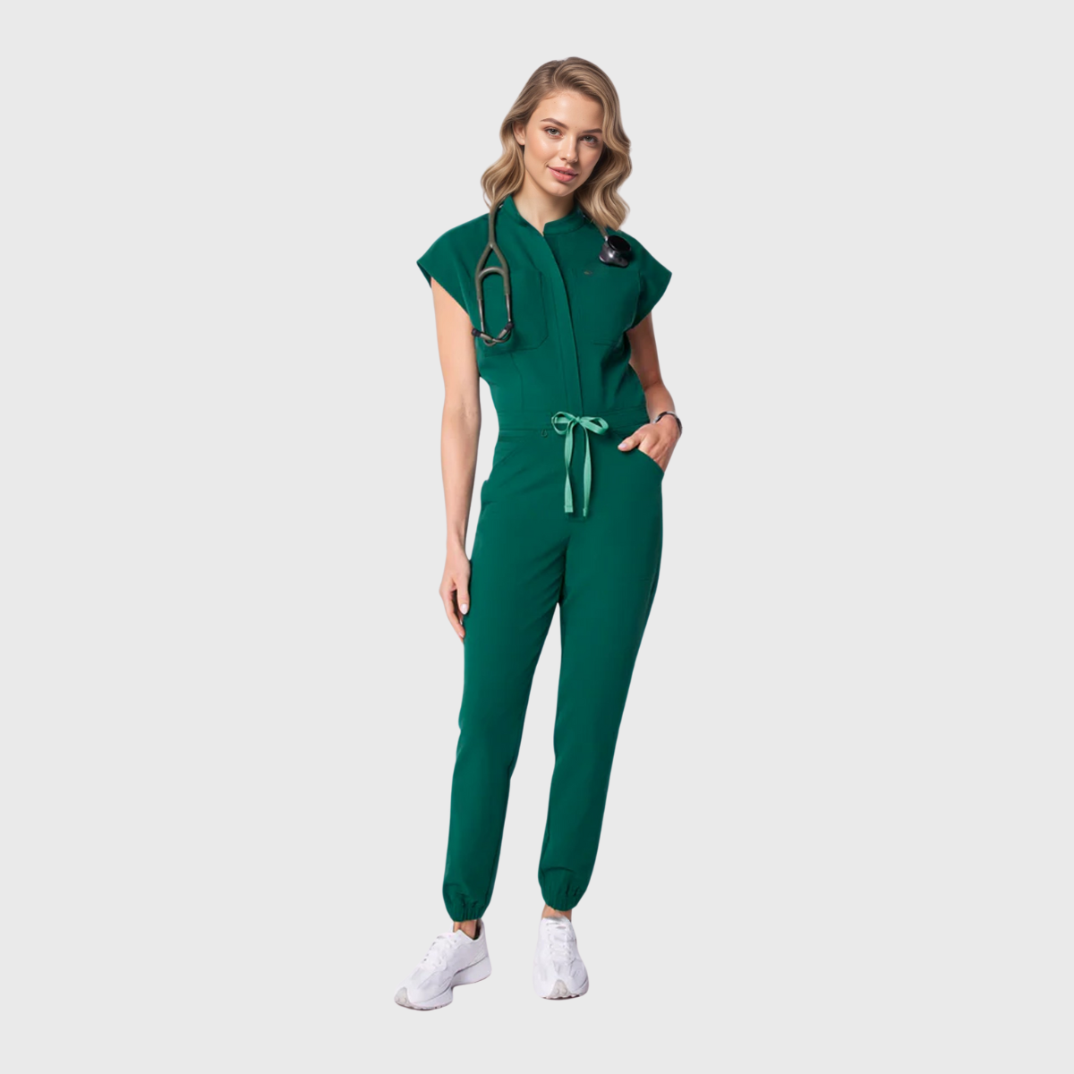 Women's 8 Pockets Cargo Scrub Jumpsuit