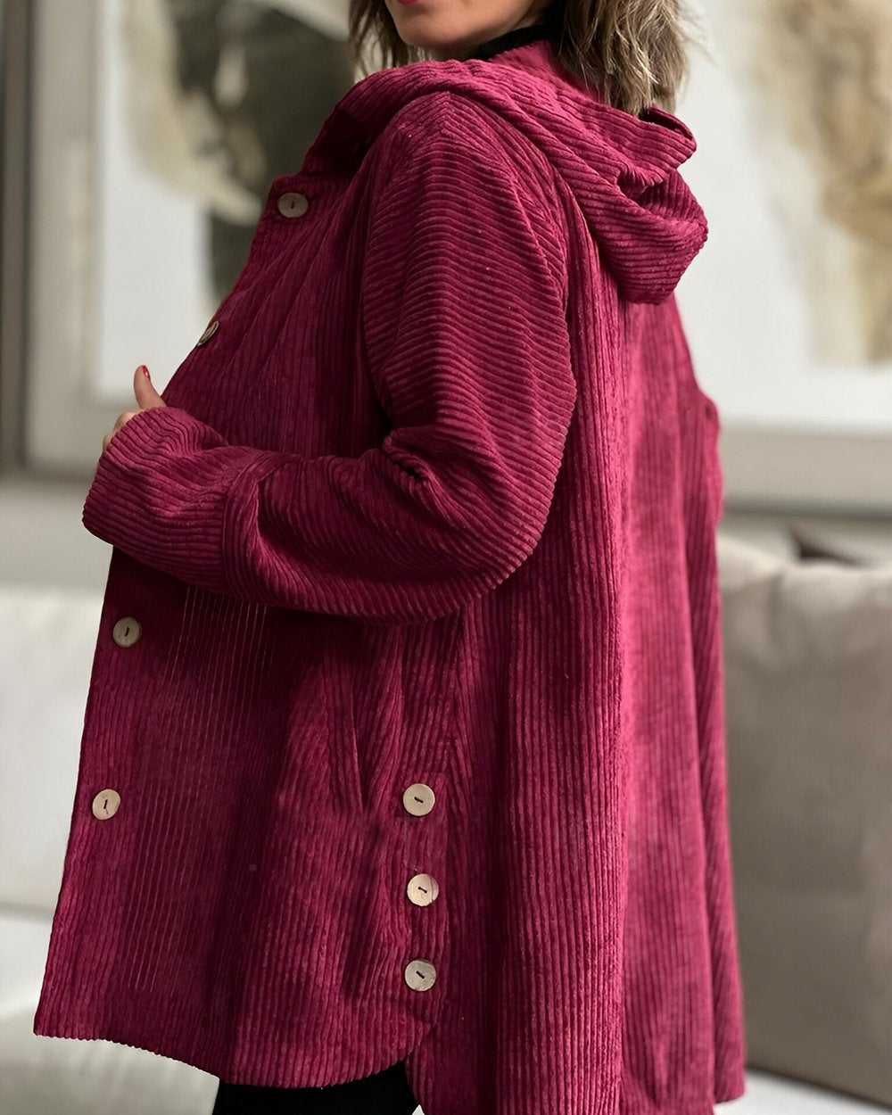 Corduroy Casual Hooded Jacket（Buy 2 Free Shipping）