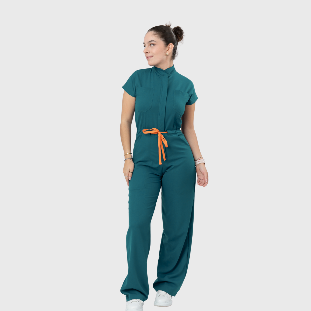 Women's 4-Pocket Loose Fit Scrub Jumpsuit Jog009