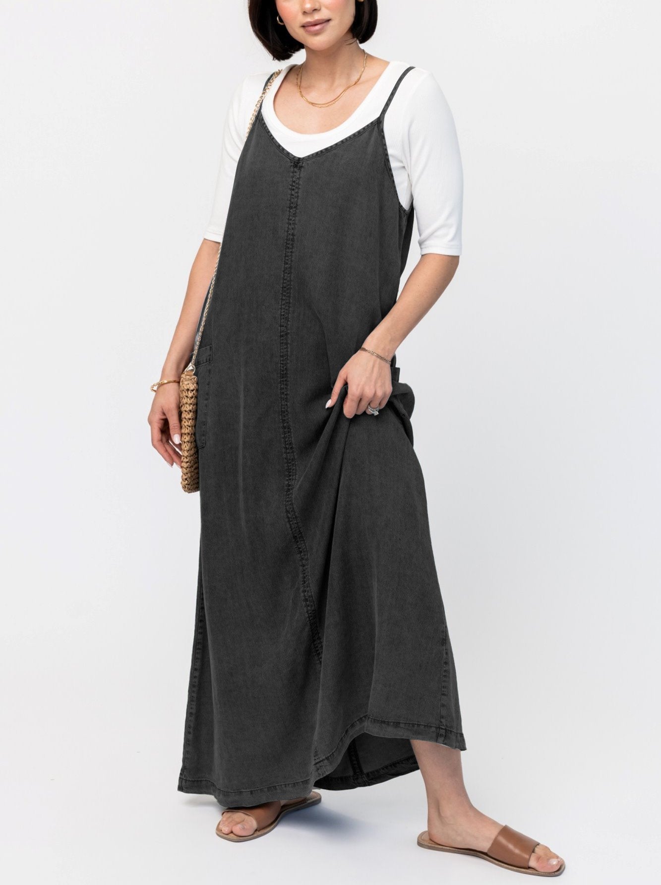 Women's Denim Maxi Jumper Dress (Buy 2 Free Shipping)