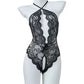 Sexy Lace Open Crotch Tights Pearl Backless Pajamas With Heart Decoration Leg Socks
